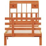 vidaXL Lit bibliothèque sans matelas cire marron 90x190 cm pin massif