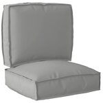 vidaXL Set de coussins de palette 2 Pièces Gris 50 x 50 x 12 cm