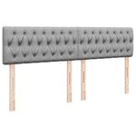 vidaXL Sommier à lattes de lit avec matelas Gris clair 200x200cm Tissu