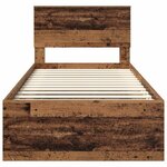 vidaXL Cadre de lit Bois ancien 90 x 190 cm Bois d'ingénierie