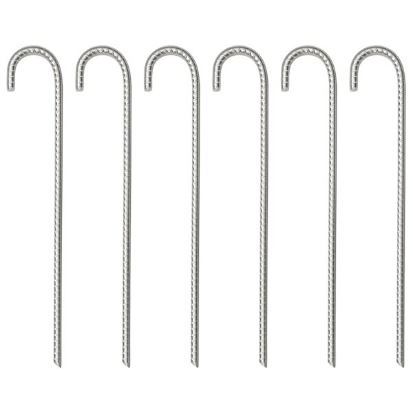 vidaXL Piquets de tente 6 Pièces 37 cm Ø10 mm acier galvanisé