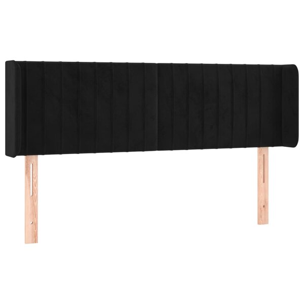 vidaXL Tête de lit avec oreilles Noir 147x16x78/88 cm Velours