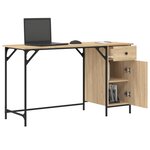 vidaXL Bureau d'ordinateur chêne sonoma 131x48x75 cm bois d’ingénierie