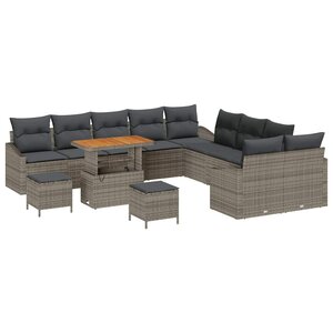 vidaXL Ensemble de canapé de jardin 13 Pièces Gris clair et gris foncé