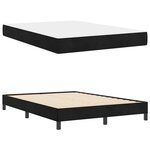 vidaXL Lit à ressorts avec matelas Noir 160 x 220 cm tissu