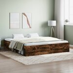 vidaXL Cadre de lit chêne fumé 180x200 cm super king