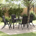 vidaXL Ensemble de salle à manger pour jardin 5 Pièces Noir café