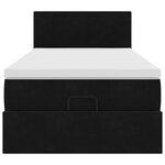 VidaXL Cadre de lit ottoman avec matelas noir 100x200cm velours