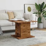 vidaXL Table basse vieux bois 55 5x55 5x40 cm bois d'ingénierie