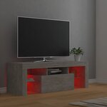 vidaXL Meuble TV avec lumières LED gris béton 120x35x40 cm