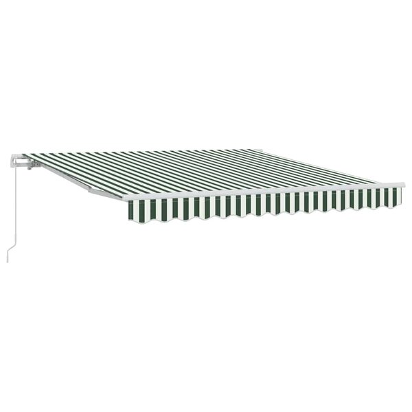 vidaXL Auvent Rayé Vert et blanc 3 x 2 5 m Polyester et métal