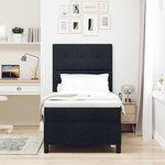 vidaXL Lit à ressorts avec matelas Noir 90 x 200 cm tissu