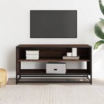 vidaXL Meuble TV chêne marron 91x40x46 cm bois d'ingénierie et métal
