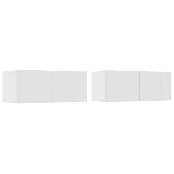vidaXL Meubles TV 2 Pièces blanc 80x30x30 cm bois d'ingénierie