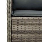 vidaXL Banc de jardin avec coussin Gris Poly rotin