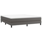vidaXL Sommier à lattes de lit avec matelas Gris 180x200 cm Similicuir