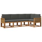 vidaXL Ensemble de canapés d'extérieur 5 pc Naturel et Anthracite