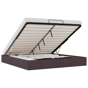 VidaXL Cadre de lit ottoman sans matelas marron foncé 180x200 cm tissu