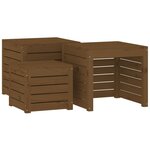 vidaXL Ensemble de boîtes de jardin 3 Pièces marron miel bois pin massif