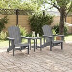 vidaXL Mobilier de jardin lounge 2 Pièces Gris clair 74 x 82 x 90 cm