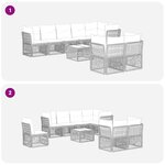 vidaXL Ensemble de canapé de jardin 9 Pièces Noir polyrotin