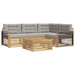 vidaXL Ensemble de canapés d'extérieur 6 Pièces Blanc et gris clair