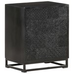 vidaXL Table de chevet Noir 40x30x50 cm Bois d'acacia et de manguier