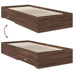 vidaXL Cadre de lit Chêne brun 90 x 190 cm Bois d'ingénierie