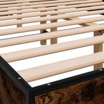 vidaXL Cadre de lit sans matelas chêne fumé 135x190 cm