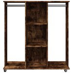 vidaXL Garde-robe avec roues chêne fumé 102x38x110cm bois d'ingénierie