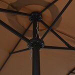 vidaXL Parasol d'extérieur et poteau en aluminium 460x270 cm taupe