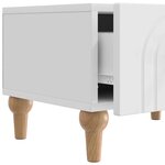 vidaXL Meuble TV Blanc brillant 147 x 34 5 x 30 cm Bois d'ingénierie