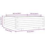 vidaXL Jardinière cire marron 70x70x26 5 cm bois de pin massif