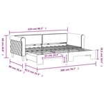 vidaXL Lit de jour avec gigogne sans matelas gris foncé 80x200 cm