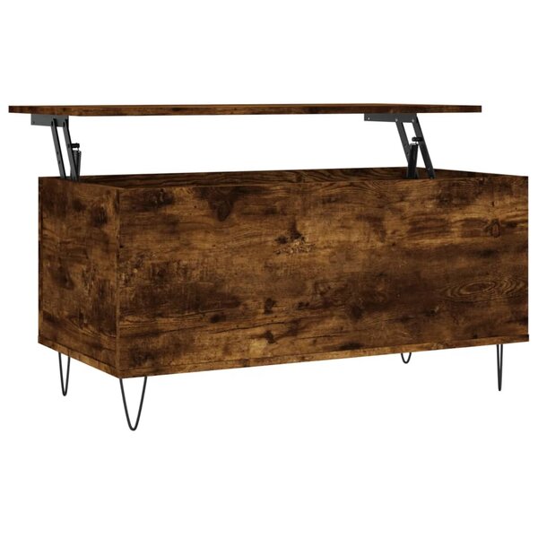 vidaXL Table basse Chêne fumé 90x44 5x45 cm Bois d'ingénierie