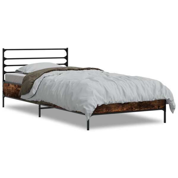 vidaXL Cadre de lit sans matelas chêne fumé 90x190 cm