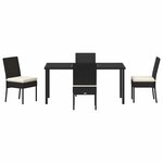 vidaXL Ensemble de salle à manger pour jardin 5 Pièces Noir Poly rotin