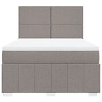 vidaXL Sommier à lattes de lit avec matelas Taupe 140x190 cm Tissu