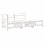 vidaXL Salon de jardin 3 Pièces avec coussins blanc bois massif