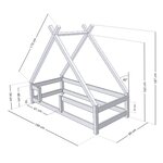 Lit cabane enfant TAHUKA 90 x 190 rose pastel