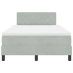 vidaXL Lit à ressorts avec matelas & lumière LED gris clair 120x190 cm en velours