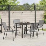 vidaXL Ensemble de salle à manger pour jardin 5 Pièces Anthracite Acier