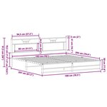 vidaXL Cadre de lit en métal sans matelas chêne fumé 193x201 cm