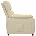 vidaXL Fauteuil inclinable Crème Tissu