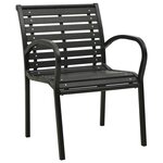 vidaXL Chaises de jardin 2 Pièces Acier et WPC Noir