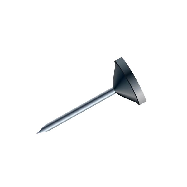 Boîte De 100 Épingles À Tête Plate Unie - Hauteur De Pointe 8mm - 5mm De Diamètre - Noir - Exacompta