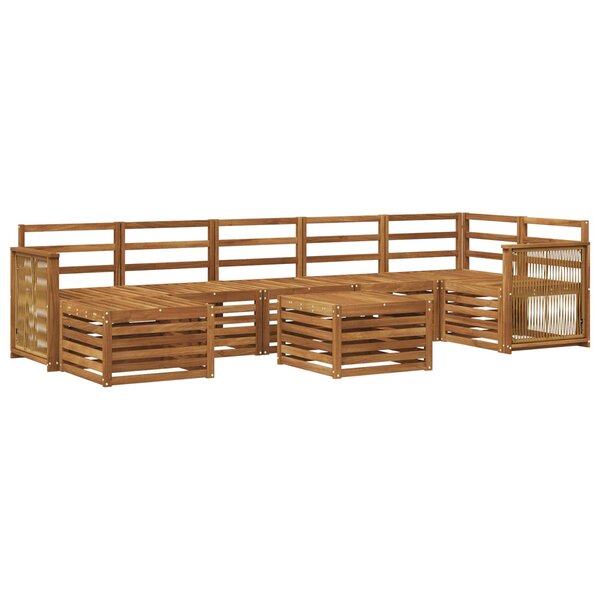 vidaXL Ensemble de canapés d'extérieur 7 Pièces Naturel