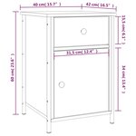 vidaXL Table de chevet chêne fumé 40x42x60 cm bois d'ingénierie
