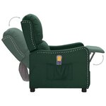 vidaXL Fauteuil de massage Vert foncé Tissu