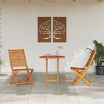 Set de bistro pliant 3 pièces en acacia